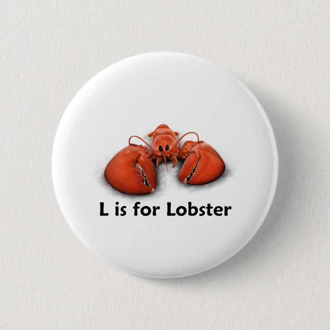 Badge Rond 5 Cm L est pour le homard (Devant)