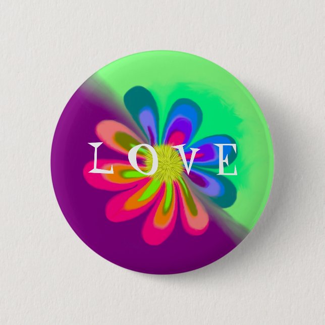Badge Rond 5 Cm L fleur d'O V E (Devant)
