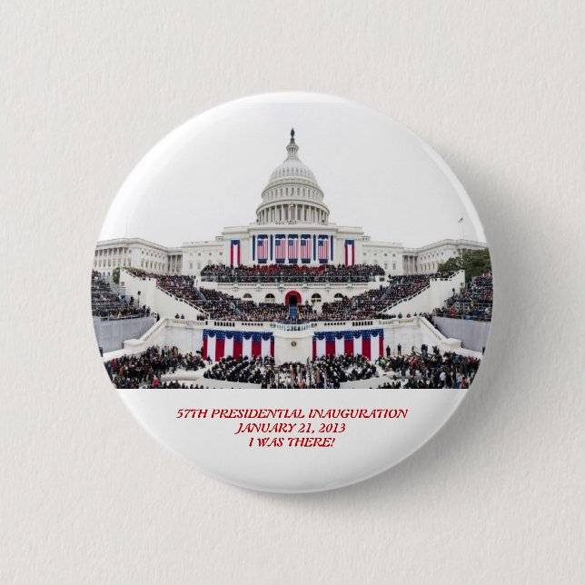 Badge Rond 5 Cm La 2ème inauguration de Barack Obama "j'étais là (Devant)