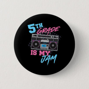 Badge Rond 5 Cm La 5e est mon truc - Prof de boombox vintage 80s