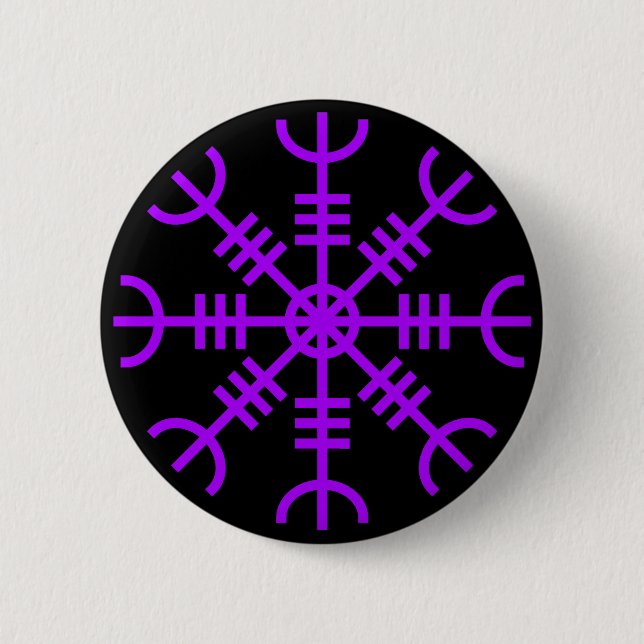Badge Rond 5 Cm La barre d'Awe - Aegishjalmur (violet) (Devant)