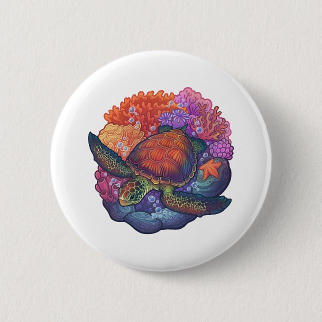 Badge Rond 5 Cm La barrière de corail (Devant)