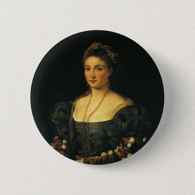 Badge Rond 5 Cm La Bella, Duchesse d'Urbino par Titien (Devant)