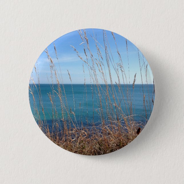Badge Rond 5 Cm La belle Herbe et Mer (Devant)