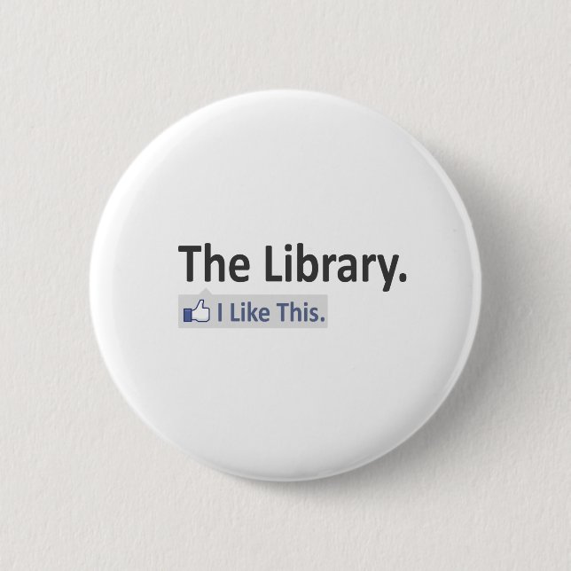 Badge Rond 5 Cm La Bibliothèque... J'Aime Ça (Devant)