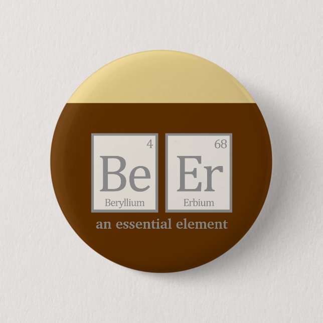 Badge Rond 5 Cm La bière, élément essentiel (Devant)