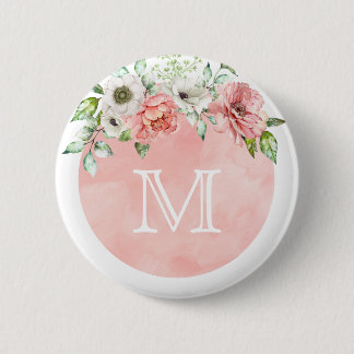 Badge Rond 5 Cm La borne | de bouton de monogramme rougissent