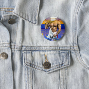 Badge Rond 5 Cm La bosse musculaire de l'homme musclé de SlipperyJ