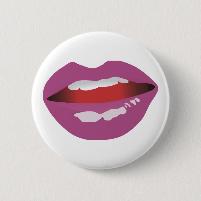 Badge Rond 5 Cm La Bouche (Devant)