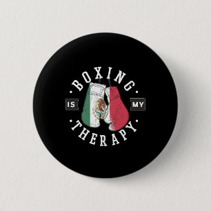 Badge Rond 5 Cm La boxe est ma thérapie Mexico Boxing Glove Mexiqu