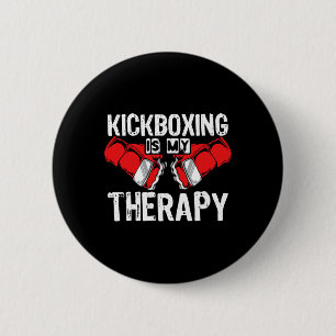Badge Rond 5 Cm La boxe thaï est ma thérapie Mma kickboxing kickbo