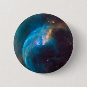 Badge Rond 5 Cm La bulle Nebula, Ngc 7635.