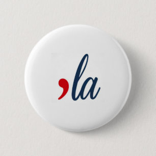 Badge Rond 5 Cm 'LA Button Kamala Harris. Blanc, Rouge, Bleu