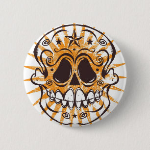 Badge Rond 5 Cm La Calavera 4 - Colorway orange