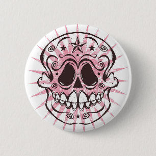 Badge Rond 5 Cm La Calavera 4 - Colorway rose