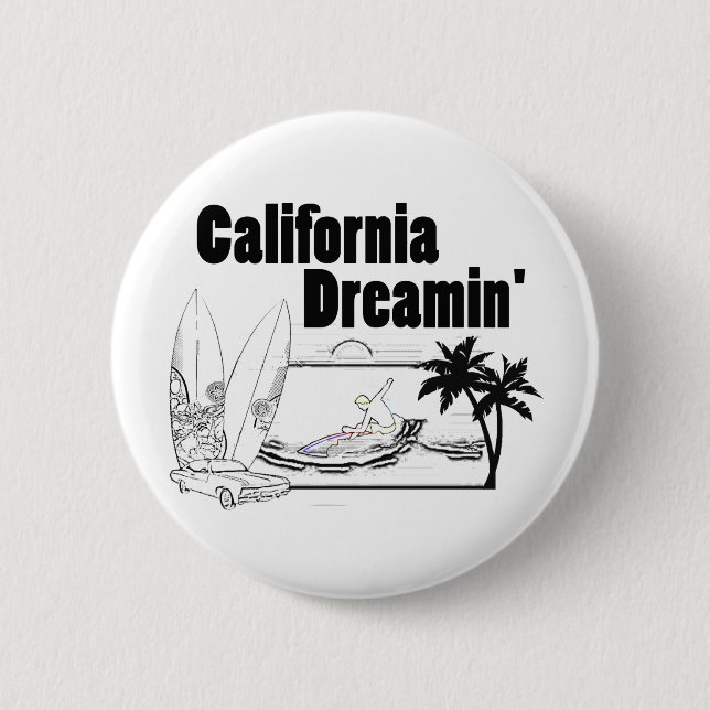 Badge Rond 5 Cm La Californie Dreamin (Devant)