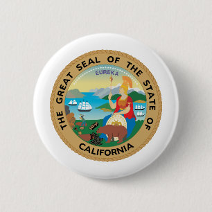 Badge Rond 5 Cm La Californie, Etats-Unis