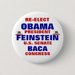 Badge Rond 5 Cm La Californie pour Obama Feinstein Baca