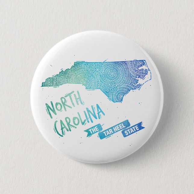 Badge Rond 5 Cm La Caroline du Nord (Devant)