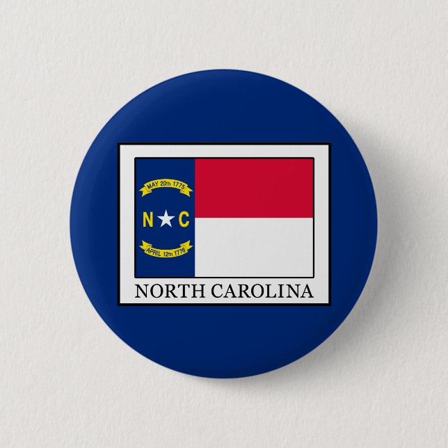 Badge Rond 5 Cm La Caroline du Nord (Devant)