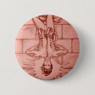 Badge Rond 5 Cm La carte de tarot accrochée d'homme