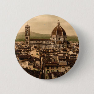 Badge Rond 5 Cm La cathédrale, vue panoramique de palais de