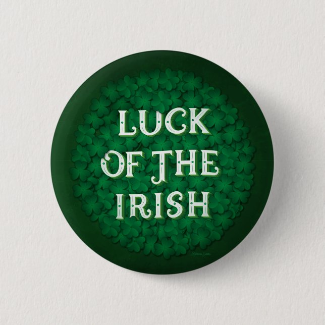 Badge Rond 5 Cm La chance de l'Irlandais / Bouton Pin (Devant)