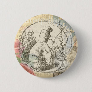 Badge Rond 5 Cm La chenille du Pays des Merveilles d'Alice : Tenni