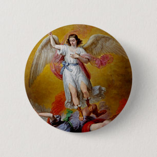 Badge Rond 5 Cm La chute de Lucifer par Antonio Maria Esquivel