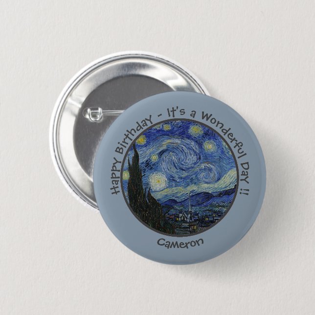 Badge Rond 5 Cm La collection d'objets de la soirée étoilée de van (Devant & derrière)