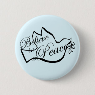 Badge Rond 5 Cm La colombe de la paix croit en la paix