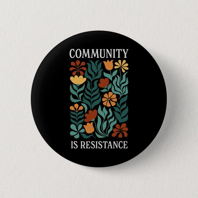 Badge Rond 5 Cm La communauté est résistance  (Devant)