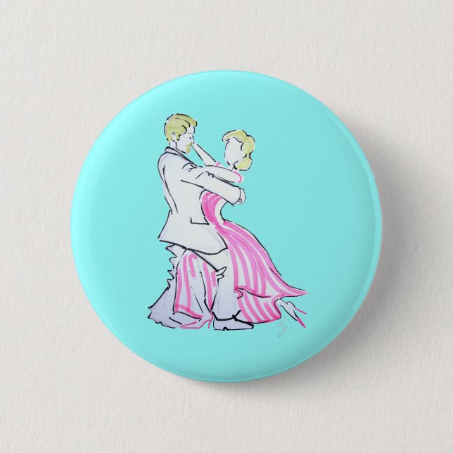 Badge Rond 5 Cm La conception graphique de danseurs de valse (Devant)