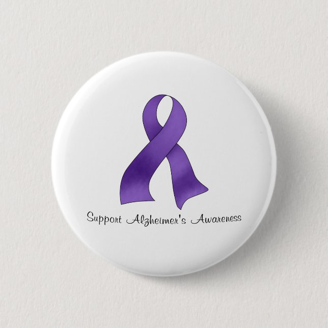 Badge Rond 5 Cm La conscience d'Alzheimer de soutien (Devant)