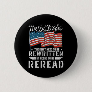 Badge Rond 5 Cm La Constitution Américaine Du Drapeau Des Etats-Un