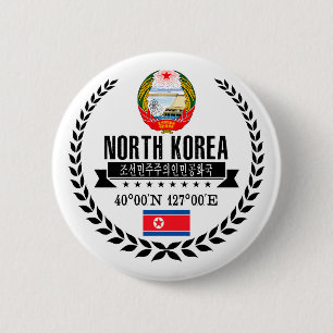 Badge Rond 5 Cm La Corée du Nord