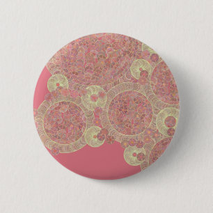Badge Rond 5 Cm la couleur florale de motif rose abstrait