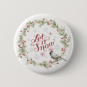Badge Rond 5 Cm La couronne d'hiver : la neige