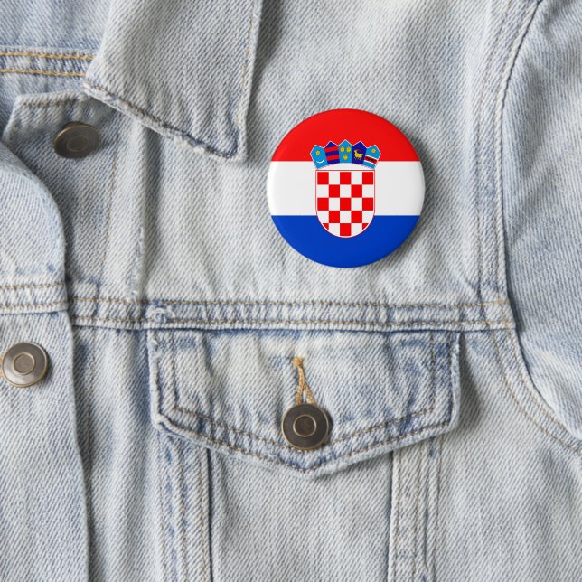 Badge Rond 5 Cm La Croatie (En situation)