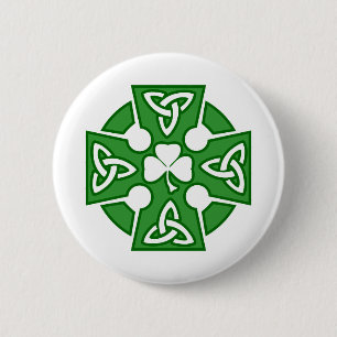 Badge Rond 5 Cm La croix celtique de St Patrick