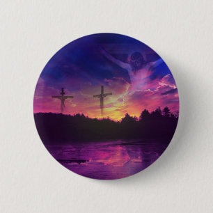 Badge Rond 5 Cm La crucifixion du Jésus-Christ sur la croix