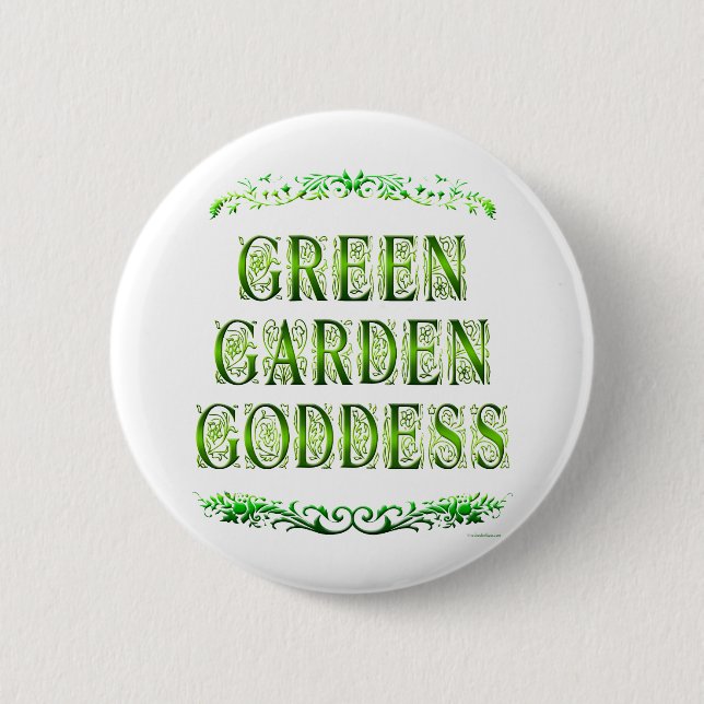 Badge Rond 5 Cm La déesse du jardin vert dit (Devant)