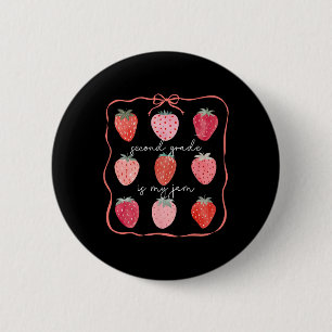 Badge Rond 5 Cm La deuxième année est mon truc 2e année fraise dos