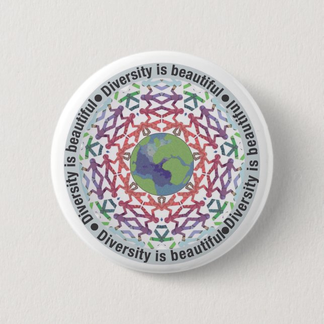 Badge Rond 5 Cm La diversité est beau monde (Devant)
