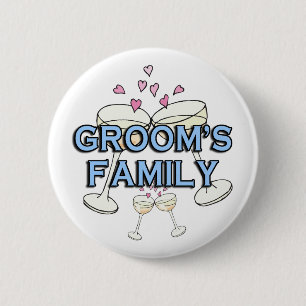 Badge Rond 5 Cm La famille du marié épousant des boutons