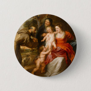 Badge Rond 5 Cm La famille sainte avec des saints