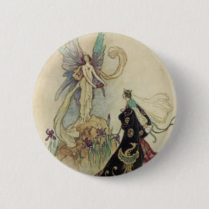 Badge Rond 5 Cm La Fée Là-Bas A Accueilli Sa Majesté