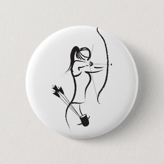 Badge Rond 5 Cm La femelle Recurve Archer