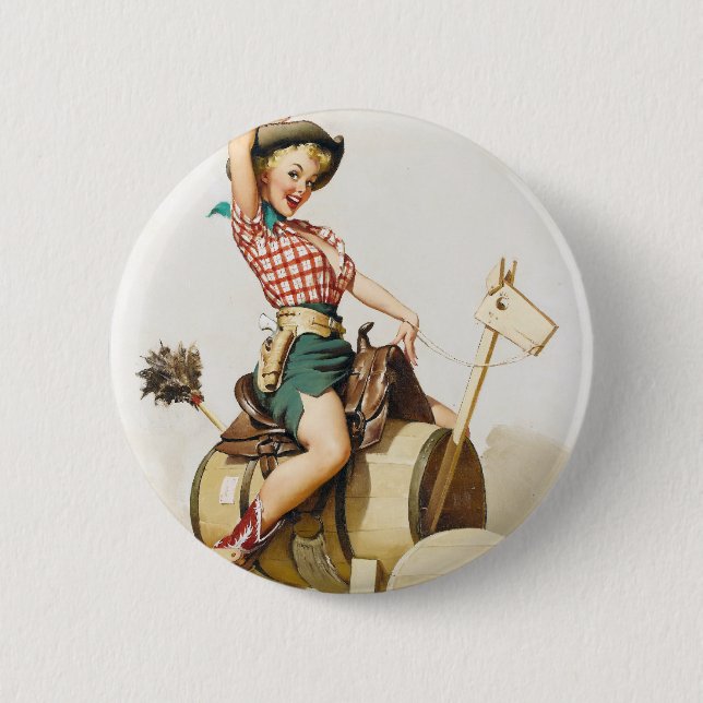 Badge Rond 5 Cm La Femme À Monter La Pinceau (Devant)