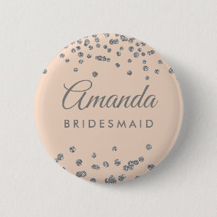 Badge Rond 5 Cm La femme de chambre privilégie la Parties scintil